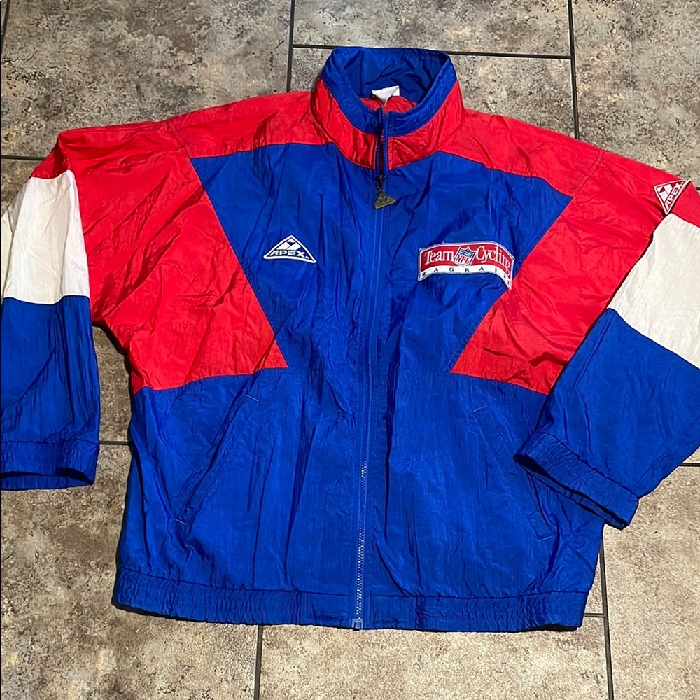 Apex Red and Blue Vintage Windbreaker Jacket